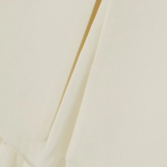 NWOT Khaite Teagan Ruffled Voile and Twill Mini Dress Pleated Off White - Picture 7 of 8